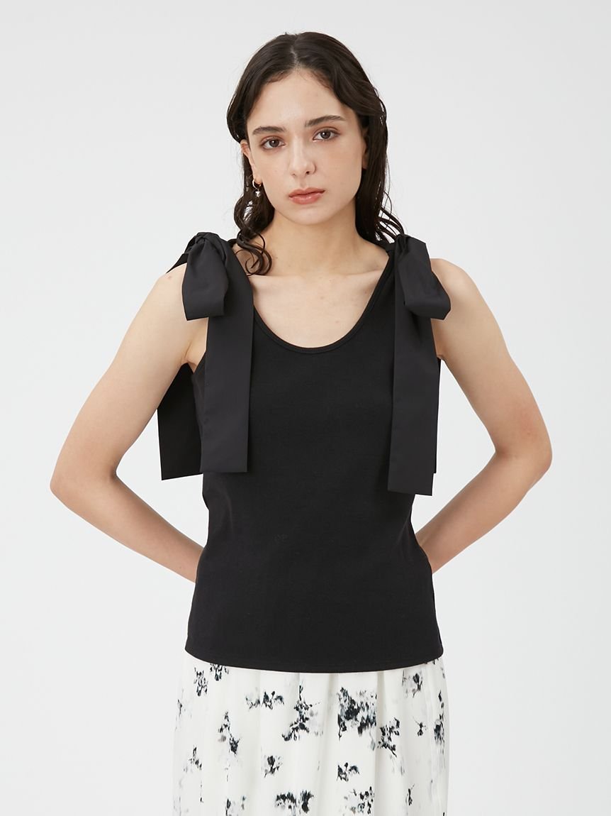 Shoulder ribbon tank top