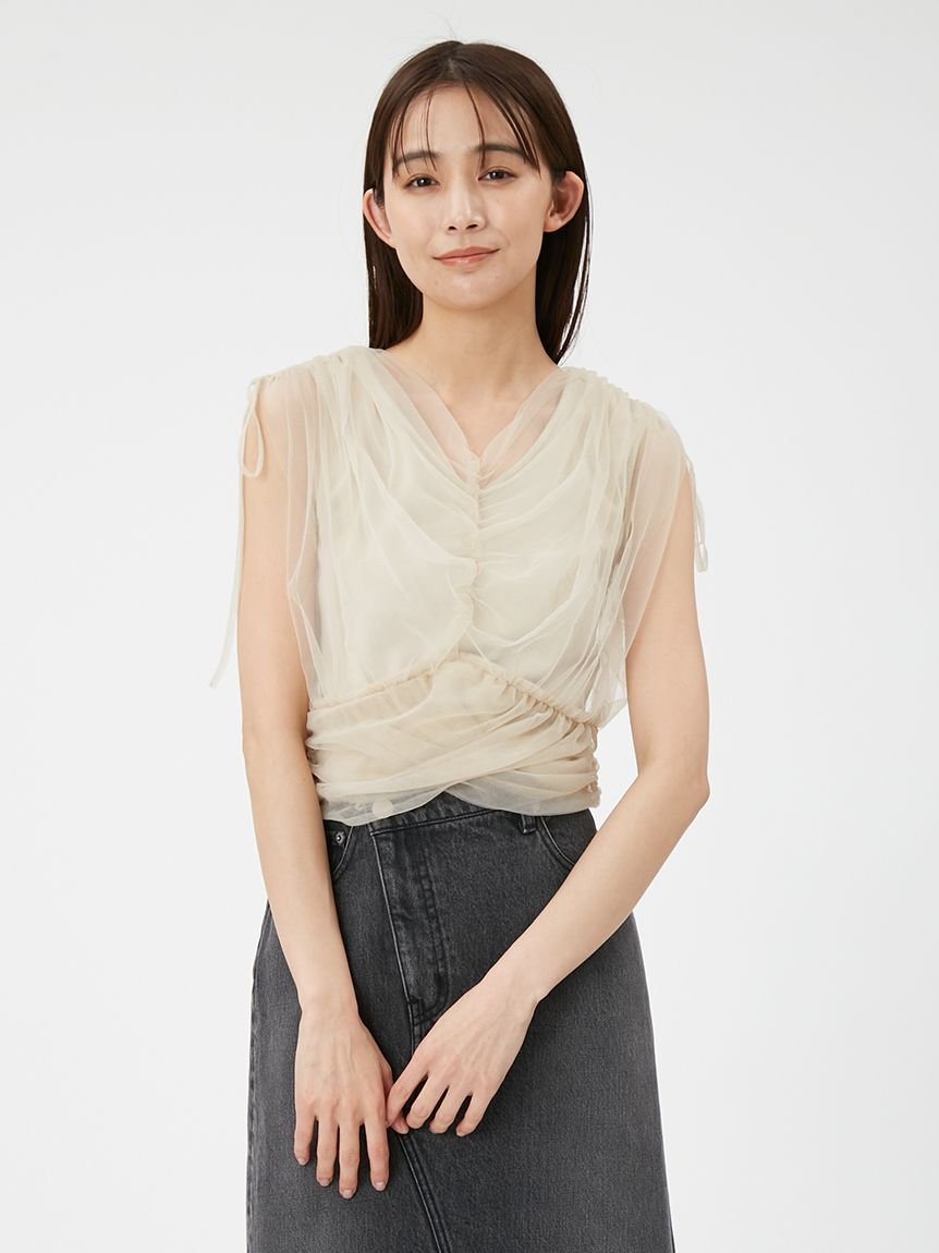 Tulle layered sleeveless